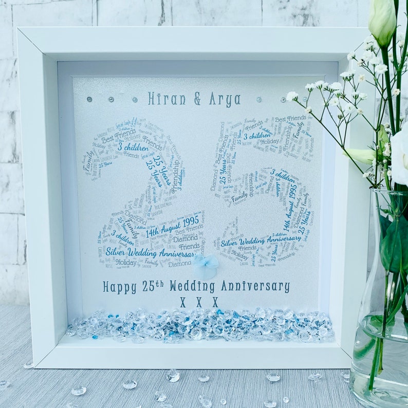 Silver Anniversary Gift 25th Parents Keepsake Etsy UK