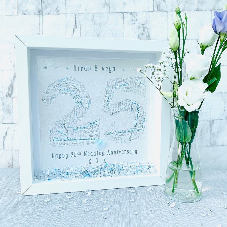 Silver Anniversary Gift 25th Parents Keepsake Etsy UK