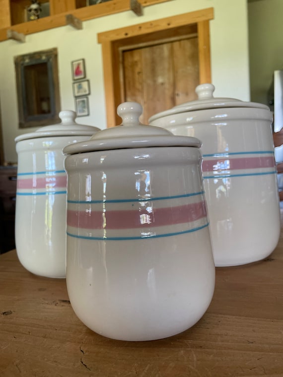 Vintage Mccoy Pottery Canisters Set of 3 Etsy