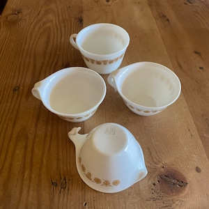 Vintage Butterfly Gold Pyrex and Corelle Mugs