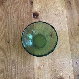 Vintage Green Glass Bowl Heavy