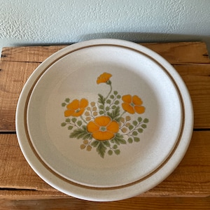 Vintage Japanese Stoneware Floral Plate