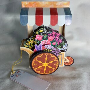 Flower Cart Pop Up Card - Rubber Band Activated!