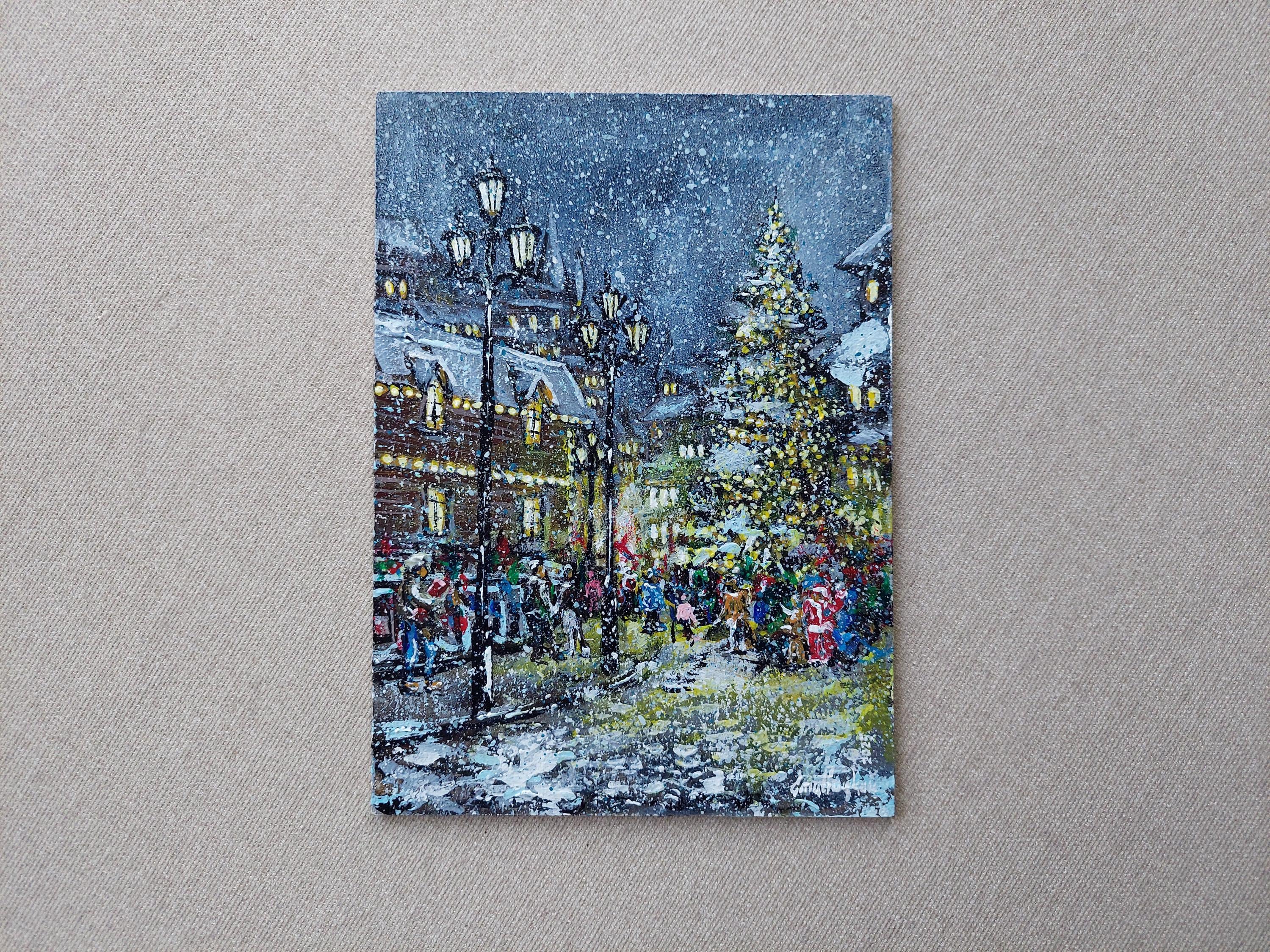 Christmas Original Oil Painting. Holiday Season Festive Christmas Lights  Wow Art. Original Oil Painting of Snowy Winter Wonderland Artwork - Etsy  New Zealand, image size:2999x2250