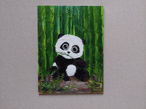絵画  パンダ パンダ 絵画 アクリル絵 - メルカリ
