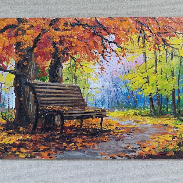 Park Bench Painting Etsy park-bench-painting-etsy
