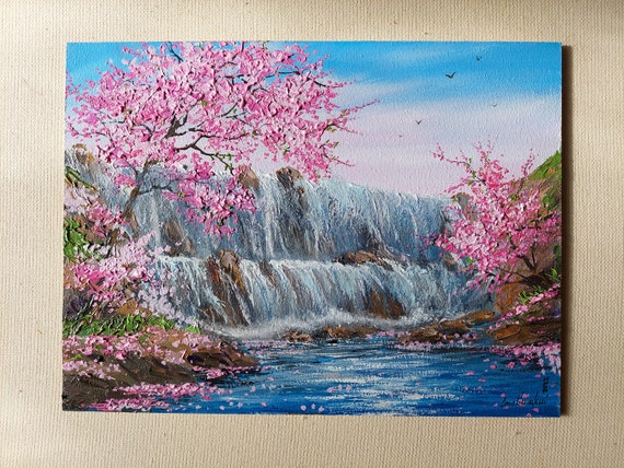油絵 油彩  絵 絵画【Çherry blossom road】 il_fullxfull.5728683159_10p2.jpg