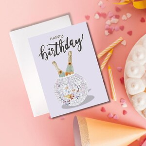 Disco Geburtstag, Happy Birthday, Geburtstagskarte, Blanko Grußkarte