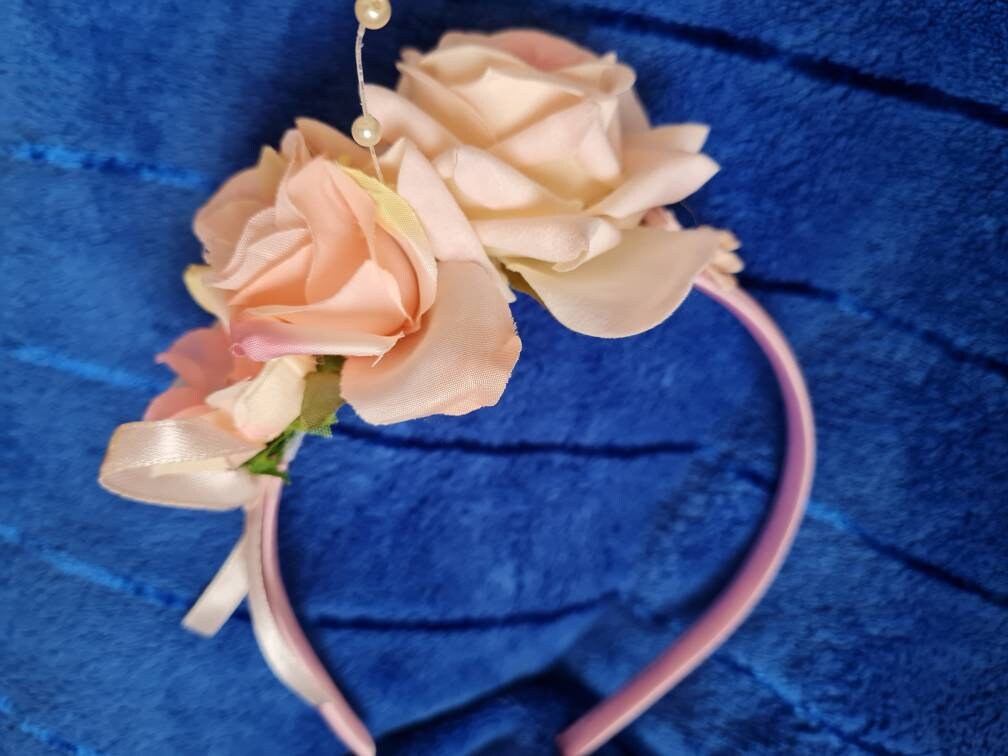 Donna Fiore Corona Fascia Rosa Ghirlanda Sposa Floreale Matrimonio