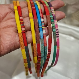 Headband, madras headband. Blue, red, green, yellow, pink. For girls, women.