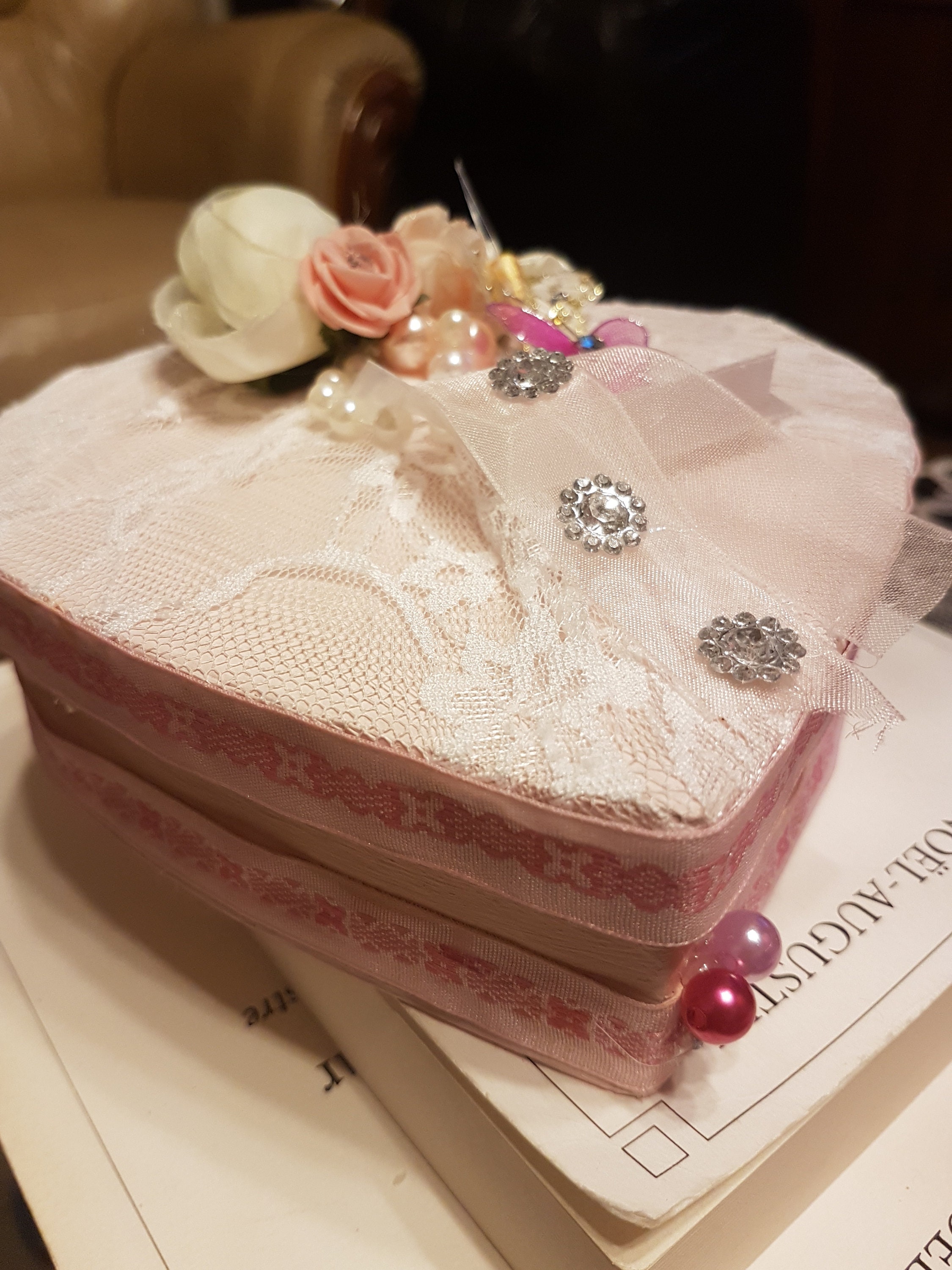 Decorated Cardboard Heart Box Etsy