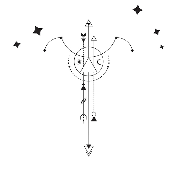 Signe du zodiaque Bélier SVG\JPEG. Tatouage minimaliste. Constellation. Imprimable pour la décoration de la maison. Téléchargement instantané. Imprimable pour les t-shirts.