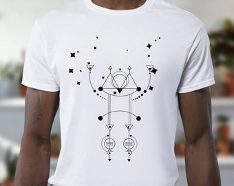 Segno zodiacale Gemelli SVG: tatuaggio minimalista con costellazione (download digitale)