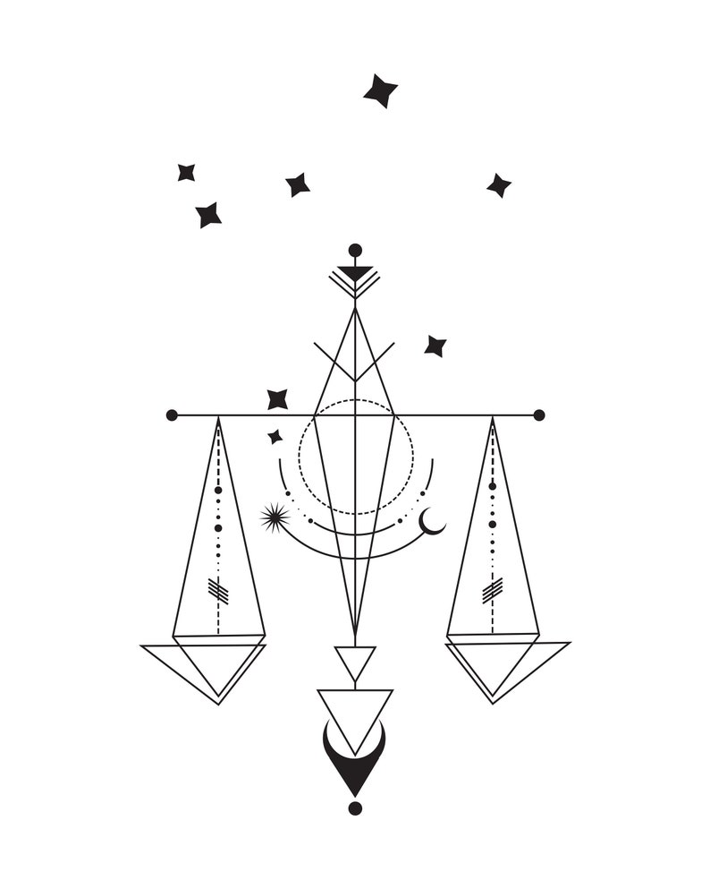 Libra SVGJPEG Zodiac Sign . Minimalist Tattoo. Constellation. - Etsy