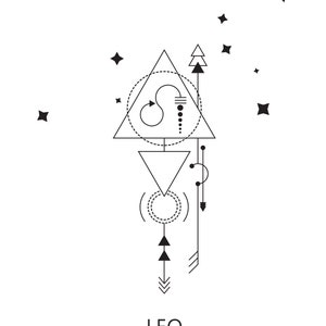 SVGJPEG Leo Zodiac Sign . Minimalist Tattoo. Constellation. | Etsy