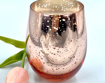 Rose Gold Mercury Glass Soy Candle - 16 oz - Pick Your Scent