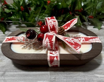 Christmas Dough Bowl Candle. Hand Poured. Pick your Christmas Fragrance.