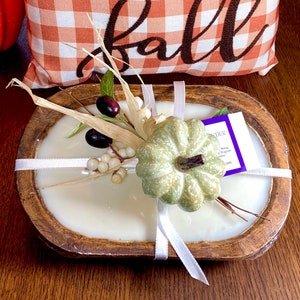 Fall Soy Dough Bowl Candle.  Very Highly Scented. Pick Your Fragrance. Reusable dough bowl. Beautifully decorated, a perfect gift!