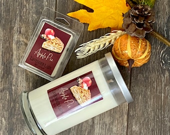 Apple Pie 20 oz Highly Scented Soy Wax in a Sleek Status Jar. Fall Fragrance