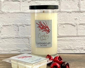 Cranberry Woods 20 oz Highly Scented Soy Wax in a Sleek Status Jar. Fall Fragrance