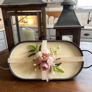 Beautiful Galvanized Metal Large Soy Candle with Handles. 3 Sizes- 24 oz, 40 oz, 56 oz. Choose One of Our Beautiful Fragrances!