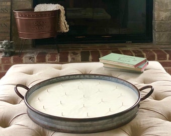 Extra Large Soy Candle: Galvanized Metal Tray, Pick Your Fragrance