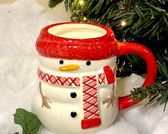 Ceramic Snowman Candle Cup: 16oz Winter Scent