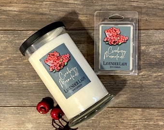 Cranberry Marmalade 20 oz Highly Scented Soy Wax in a Sleek Status Jar. Fall Fragrance
