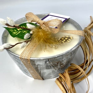 Bougie de soja de 32 oz : métal galvanisé, parfum puissant