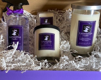 Scented Soy Candle Gift Set: Linen Spray & Wax Melt - Pick Your Scent!