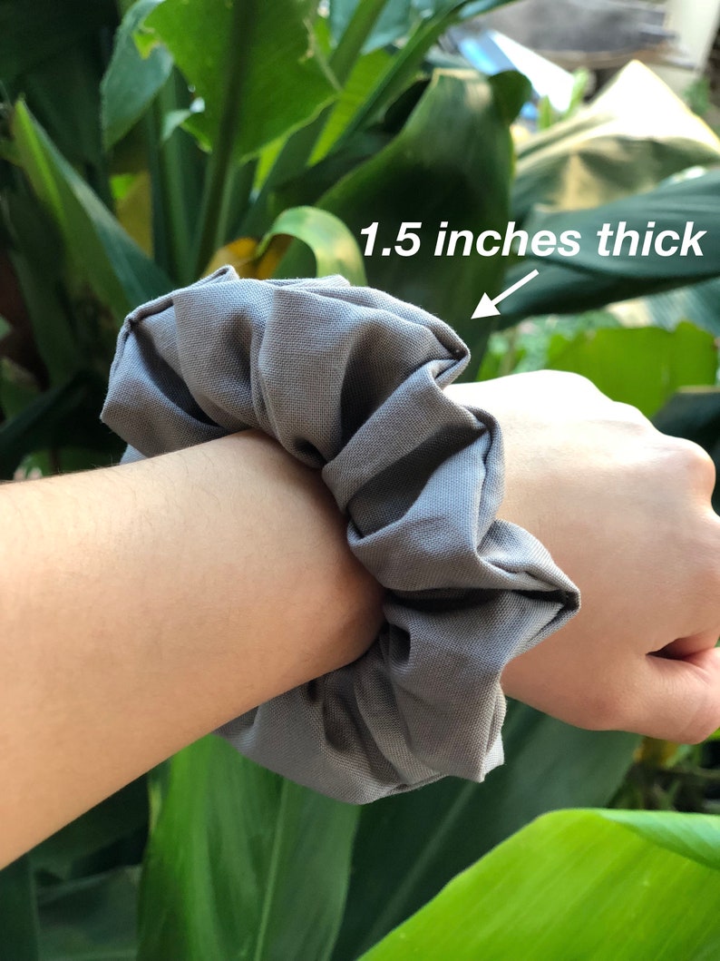 Yellow with WhiteGray Flowers Scrunchie