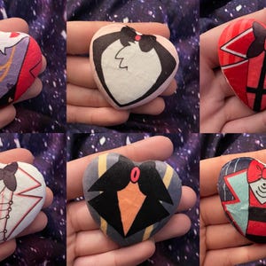 Hazbin Men Chests Plushie Heart Pins