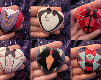 Hazbin Men Chests Plushie Heart Pins