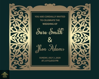 Gift Free File Gate Fold Card Svg Cnc File Papercut Pocket Fold Wedding Invitation Laser Cutting Bundle Svg Invitation Card Template Clip Art Image Files Craft Supplies Tools Efp Osteology Org