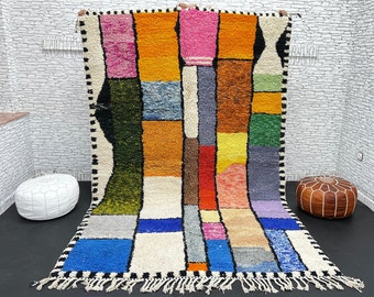 Large Morrocan rug, Handmade Wool Berber rug , Multicolor Beni Ourain Rug, Custom Morrocan Rug, Handmade Wool Area Rug, Beni Ouarain Rug .