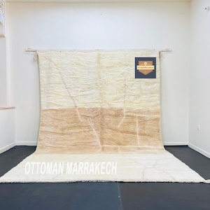 Handmade Moroccan Wool Rug: Mustard Yellow & Black Checkered Berber Carpet