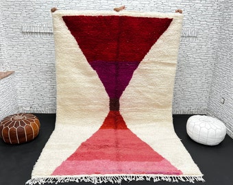 Custom Boujad Rug: Authentic Hand-Knotted Moroccan Wool Carpet