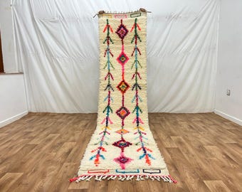 Handmade Moroccan Wool Rug Runner: Berber Hallway Carpet