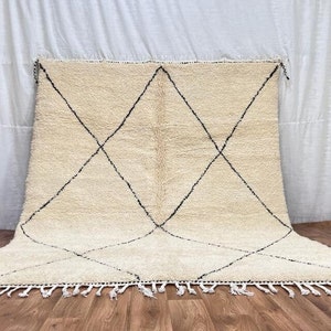 Authentic Beni Ourain Rug: Hand-Knotted Moroccan Wool Rug, Custom Options