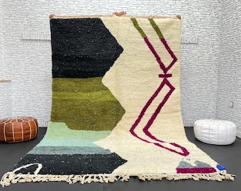 Custom Boujad Rug: Authentic Hand-Knotted Moroccan Wool Carpet