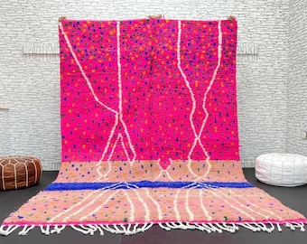 Custom Boujad Rug: Authentic Hand-Knotted Moroccan Wool Carpet