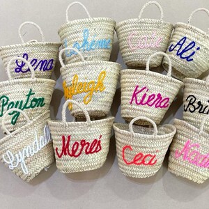 Wedding gift Customized straw bags, personalized bags, Bride to be, monogrammed tote bags,boho Christmas gift bag, honeymoon,,bridal party 画像 6