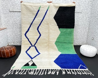 Custom Boujad Rug: Authentic Hand-Knotted Moroccan Wool Carpet