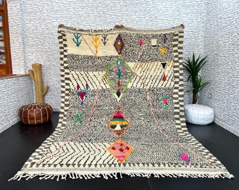 Authentic Moroccan Berber Rug  - Berber carpet - Beni ourain rug - all wool berber rug - Custom area rug - handmade rug - Berber wool rug