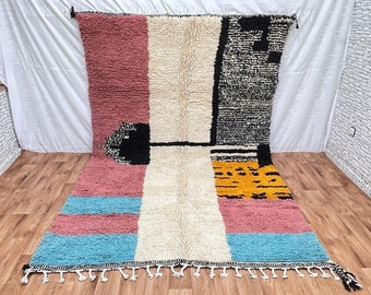 Large Moroccan Rug , Beni Ourain Colorful Rug , Checkered Rug , Custom Beni Ourain rug , Style Moroccan Rug , Custom rug