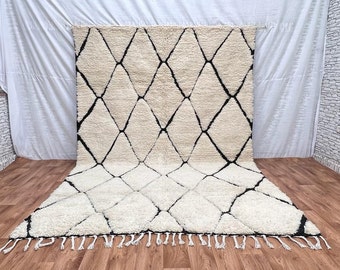 Neutral Rug, White Wool Rug,Diamond Rug,Classic Soft Rug,Large Moroccan Rug,White& Black Rug ,Custom Beni Ourain rug,Authentic Moroccan Rug.