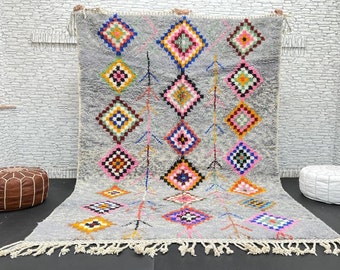 Alfombra marroquí hecha a mano, alfombra Beni Ourain, alfombra marroquí de estilo, alfombra Beni Ourain personalizada, alfombra marroquí auténtica, alfombra personalizada.