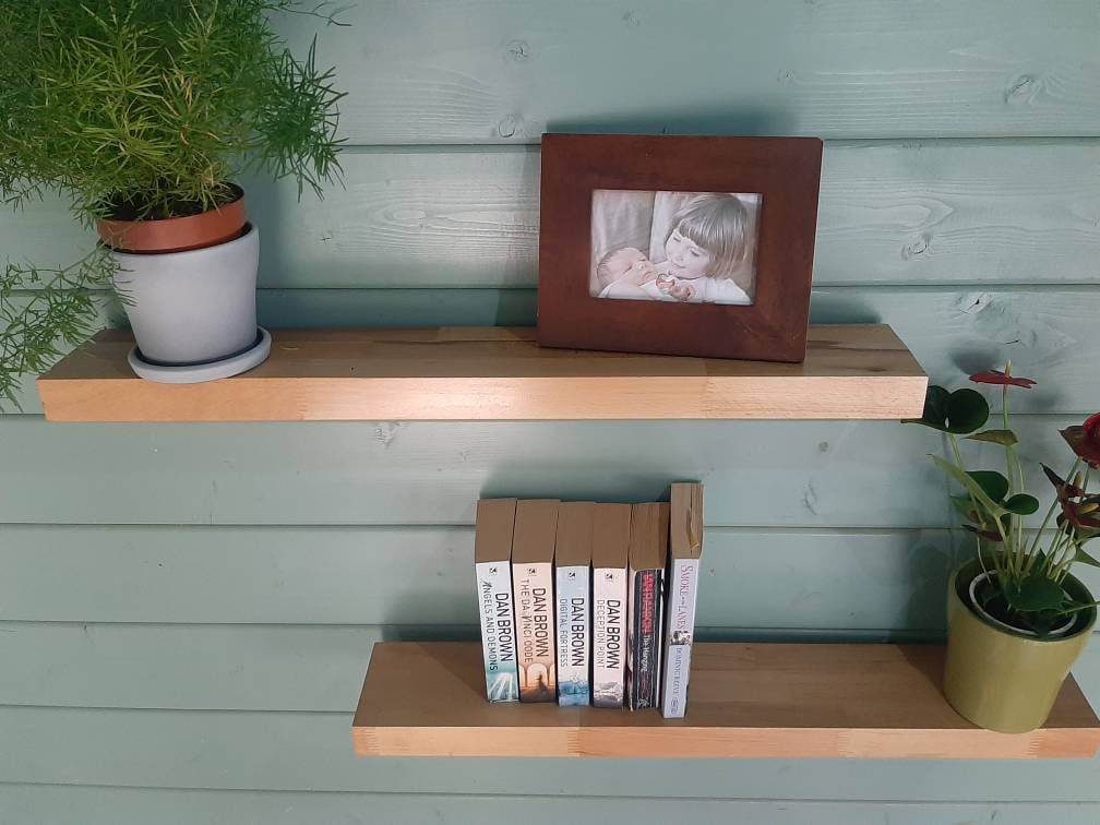FLOATING SHELVES BEECHWOOD Chunky Thick Beech Block Shelving.. Etsy