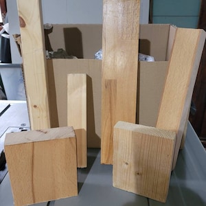 CAIXA DE PRESENTE PARA ESCULTURA EM MADEIRA - Mistura de madeira dura e macia. Blanks para fuso de escultura/torneiro em madeira Faia Faia inglesa/pinho/carvalho