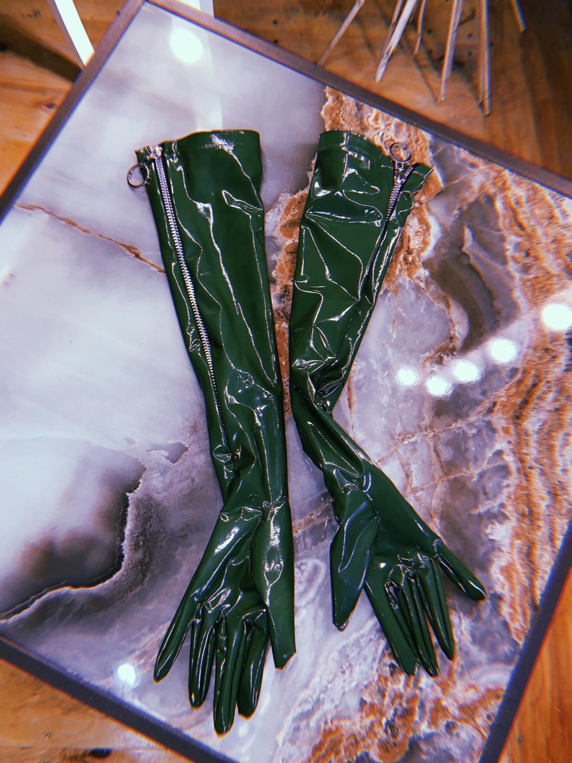 Latex Gloves Multi Color Long Sleeve Gloves Latex Etsy